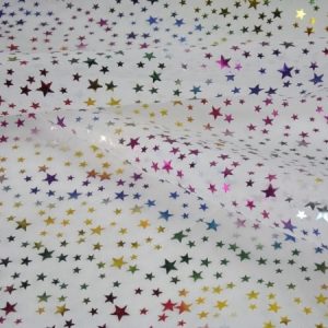 Multi Star Foil - Polyester Satin (1125)