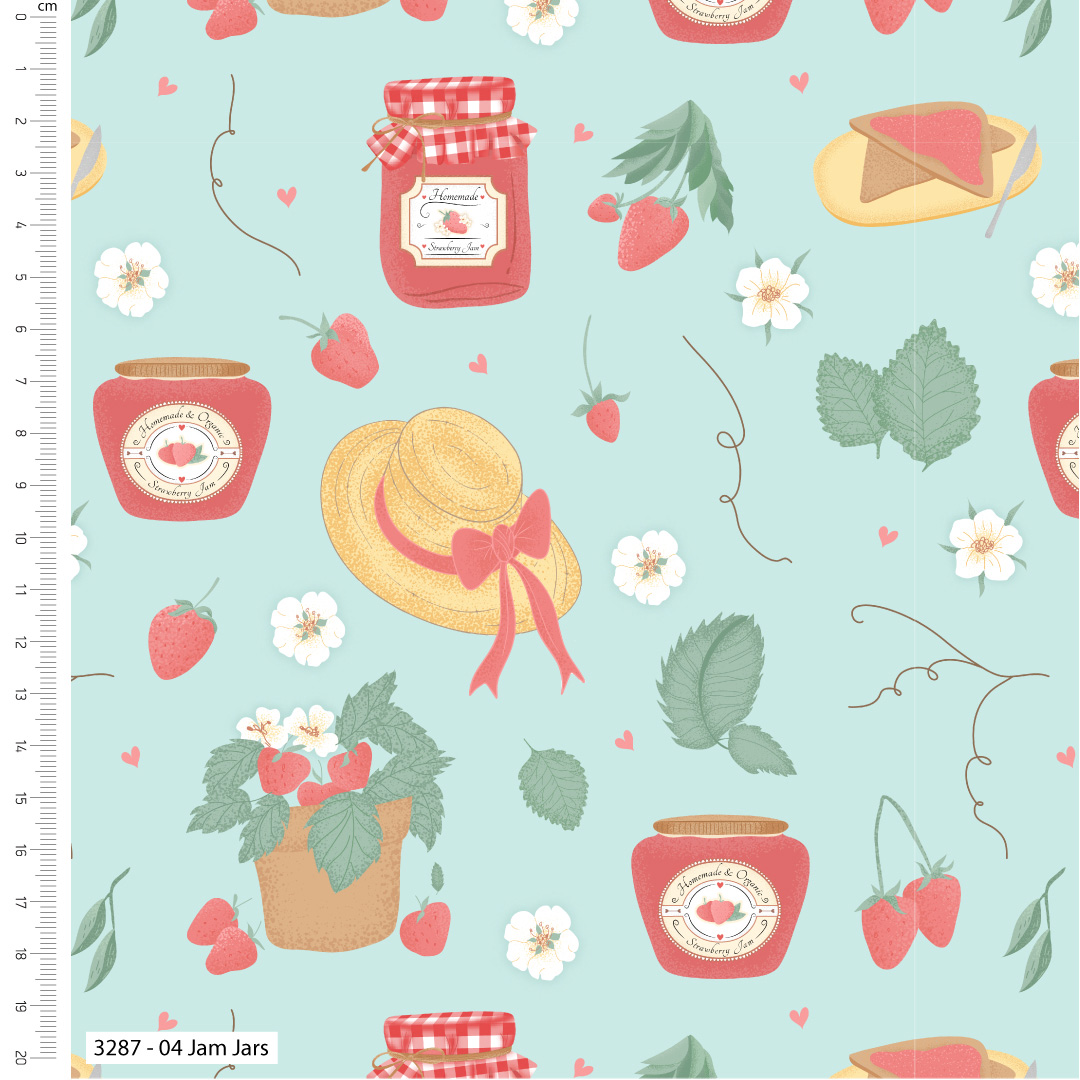 Strawberry Picking - Kimberley Hind - Organic Cotton Prints (3287)
