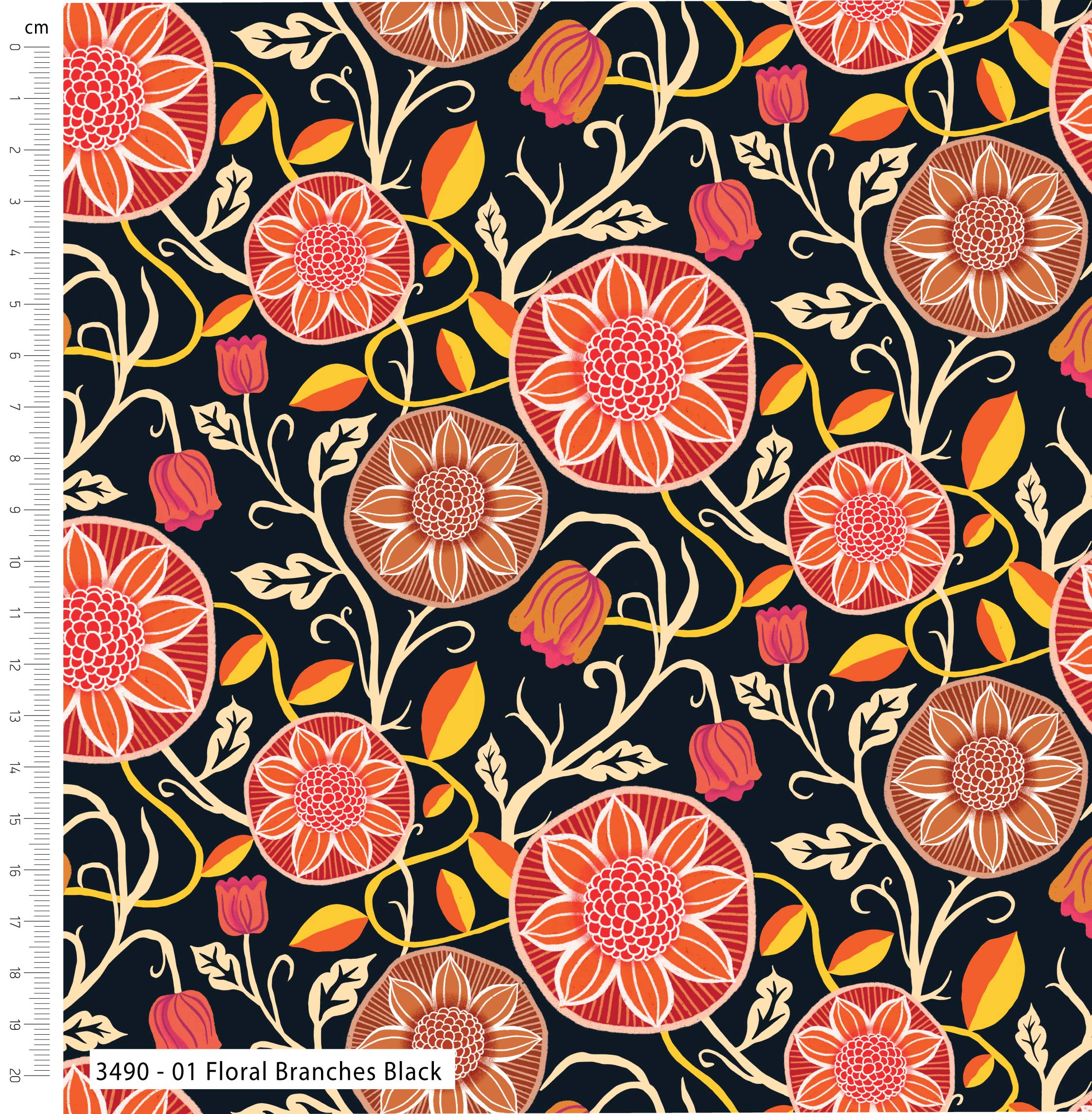 Lilycraft Fire by Savanna Rawson - Cotton Prints (3490)