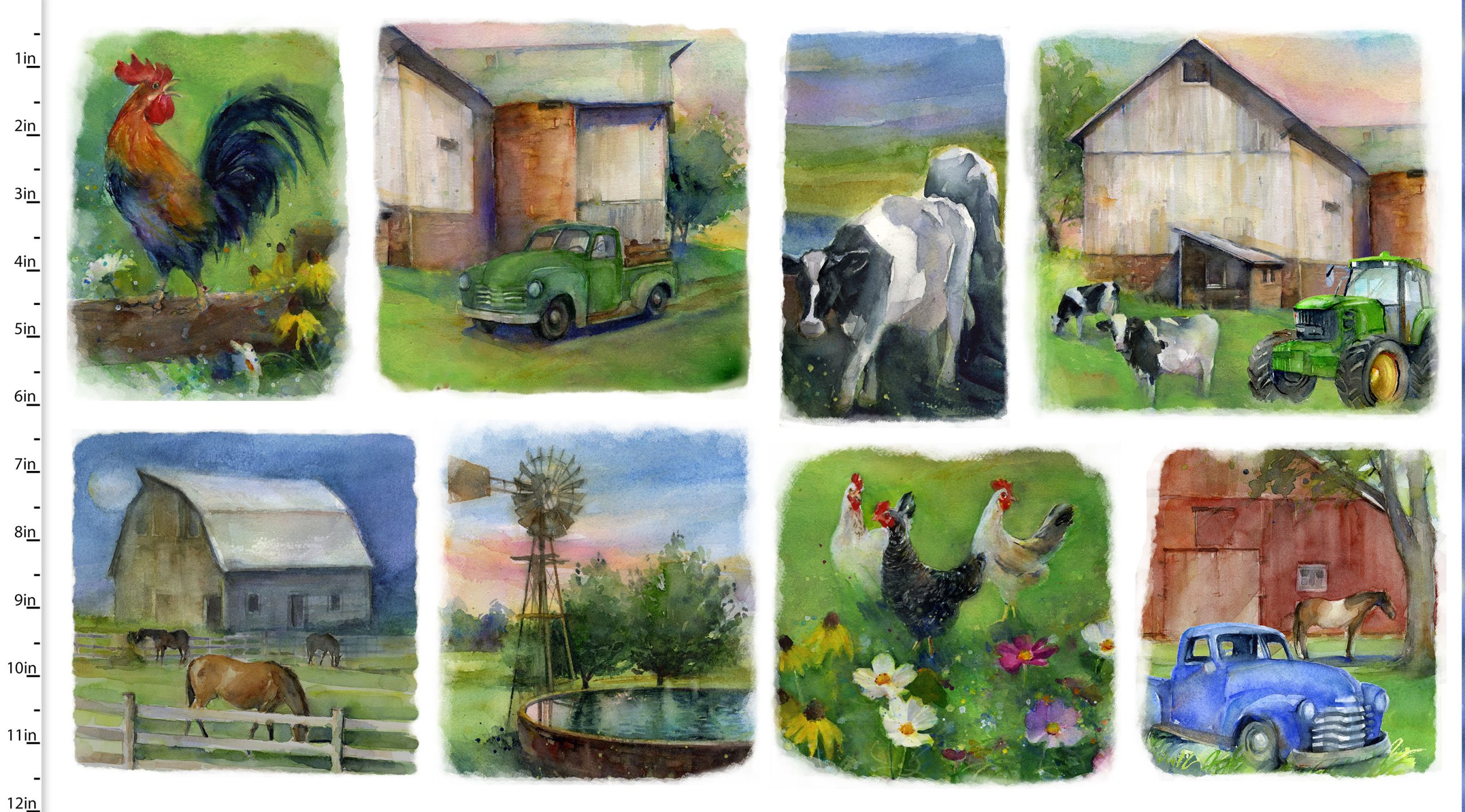 Country Living by John Keeling - 3 Wishes - Digitally Printed Cotton (216)