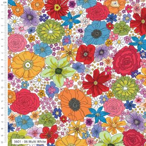 The Rainbow Garden - The Crafty Lass - Organic Cotton Prints (3601)
