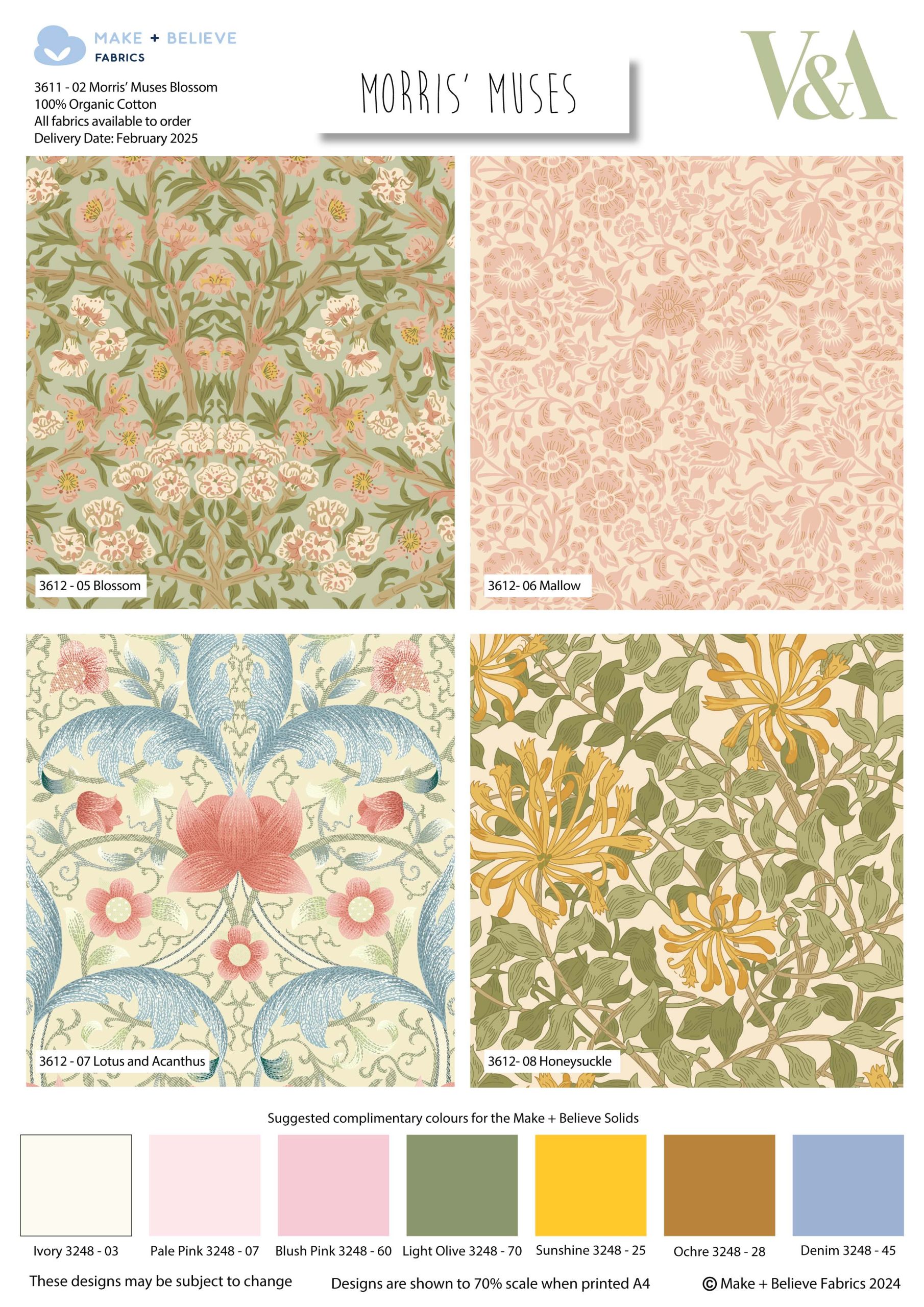 Morris' Muses - William Morris - Organic Cotton Fat Quarters (3611) - Image 2