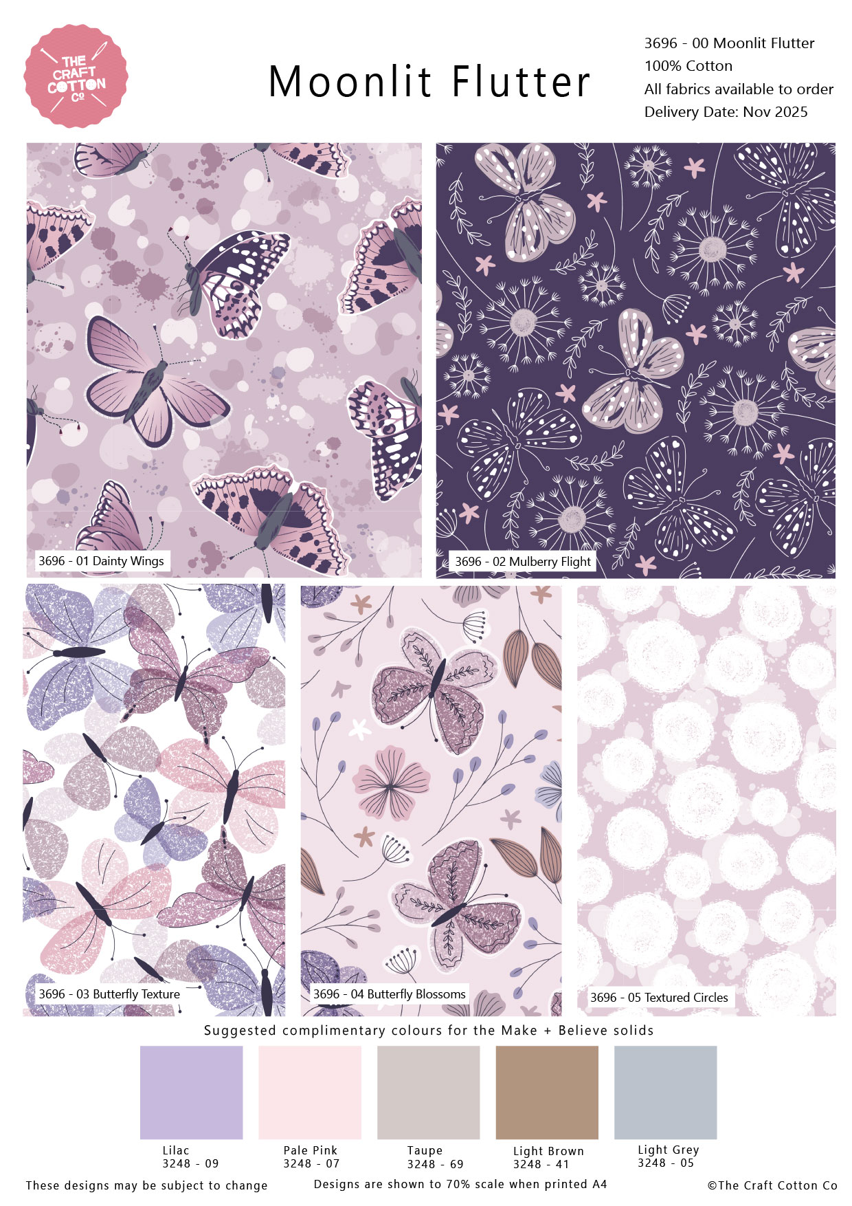 Moonlit Flutter - Cotton Fat Quarters (3696-00)