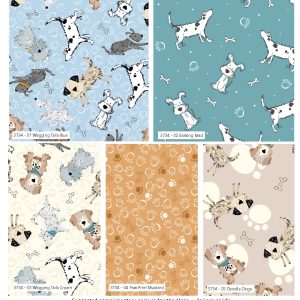 (Pre-order) Ruff and Tumble by Susan Wheeler - Fat Quarters (3734-00)