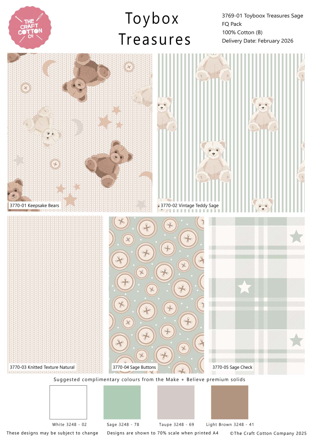 Toybox Treasures - The Craft Cotton Co - Fat Quarters (3769)