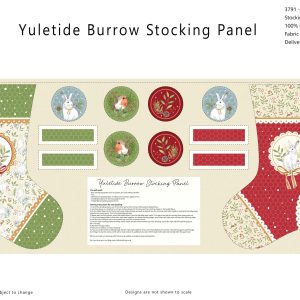 (Pre-order) Yuletide Burrow Stocking Panel by Susan Wheeler - Christmas (3791-09)