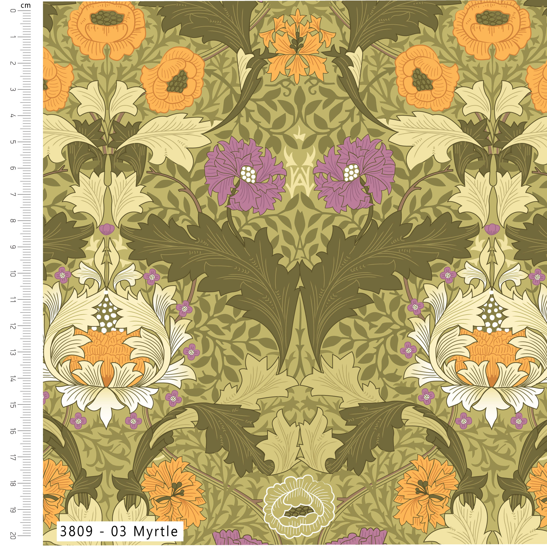 (Pre-order) Olive Orchard - William Morris - V&A - Organic Cotton Prints (3809) - Image 3