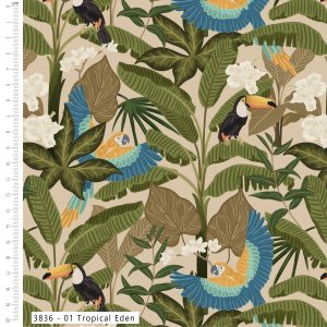 (Pre-order) Midnight Tropics - The Craft Cotton Co - Cotton Prints (3836)