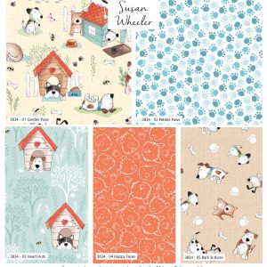 (Pre-order) The Dog House by Susan Wheeler - Fat Quarters (3834-00)