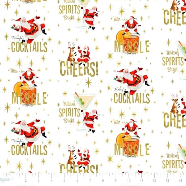 Santa Social Club - Camelot - Christmas Cotton Prints (190101) - Image 4