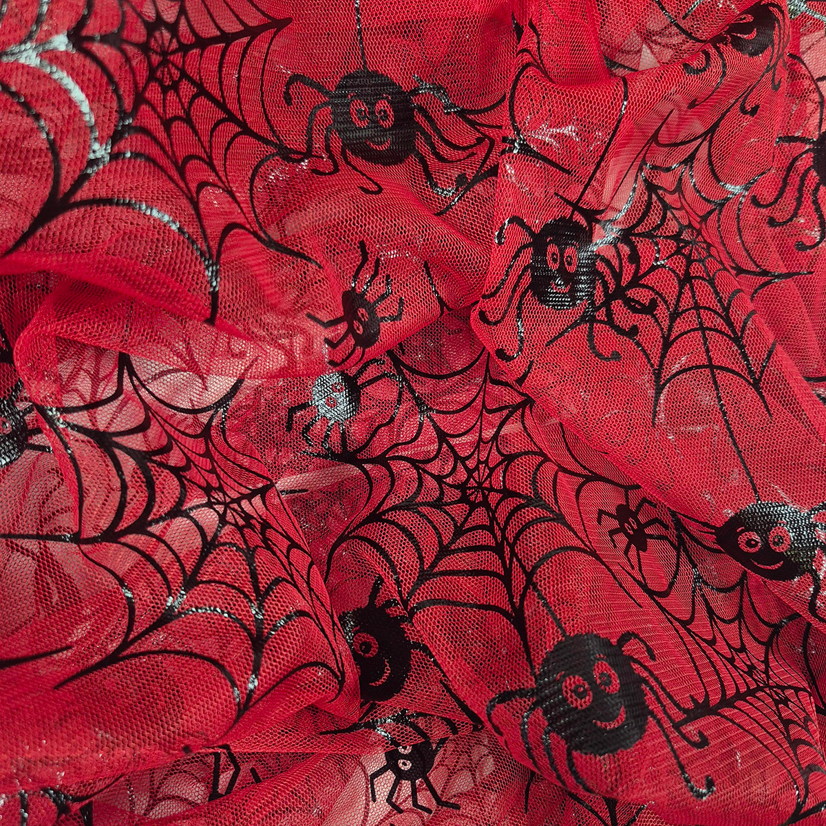Polyester Net Spider Web Red/Black - Halloween - Foil Net (3863-00)