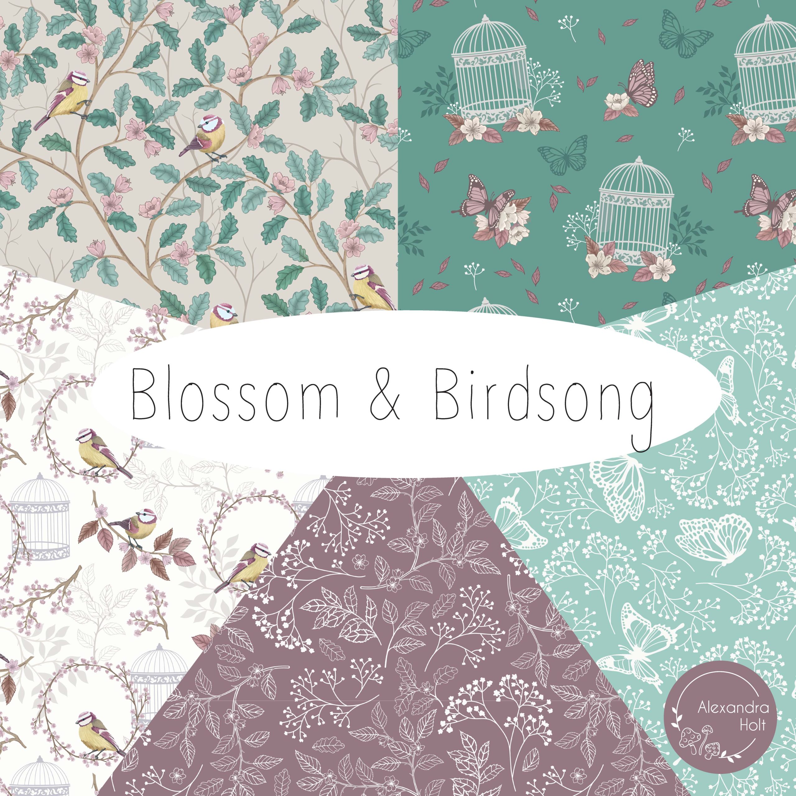 (Pre-order) Blossom & Birdsong - Alexandra Holt - Cotton Prints (3878)