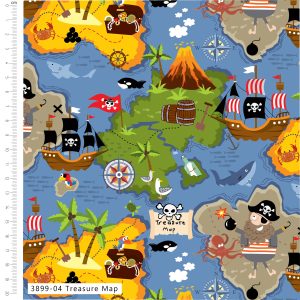 Treasure Map by Susan Wheeler - Cotton Print (3899-04)