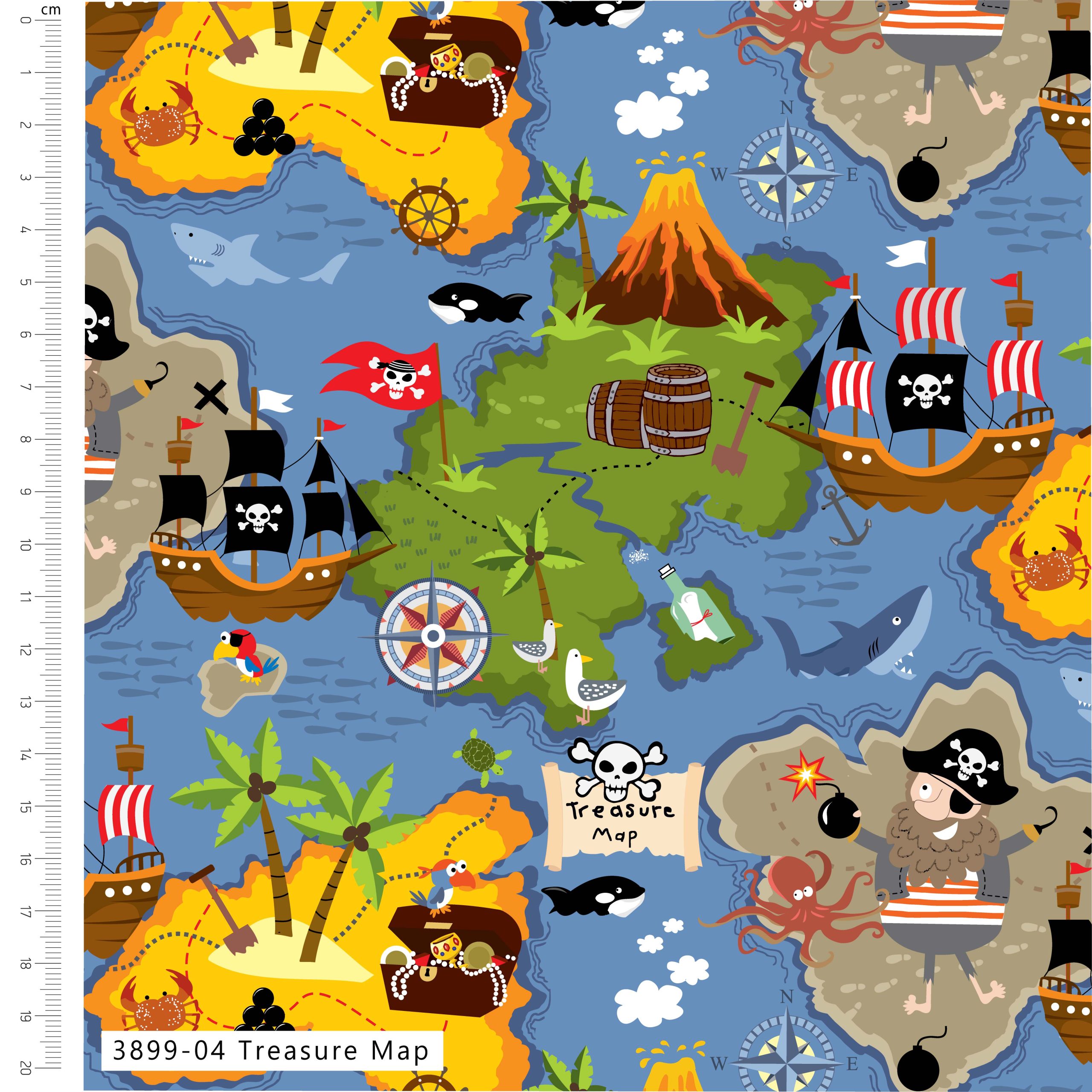 Treasure Map by Susan Wheeler - Cotton Print (3899-04)