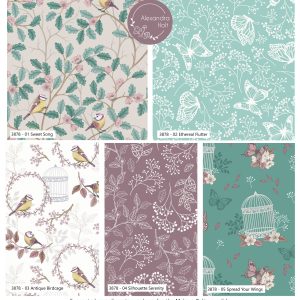 (Pre-order) Blossom & Birdsong by Alexandra Holt - Fat Quarters (3878-00)
